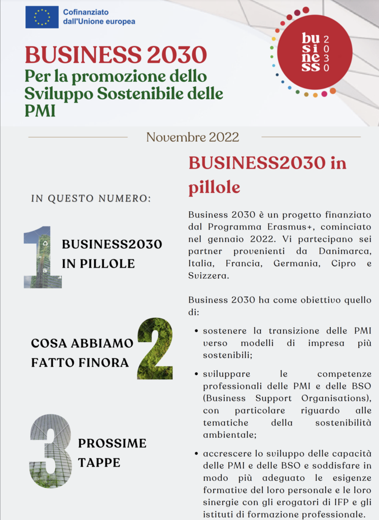 Online la seconda newsletter di BUSINESS2030